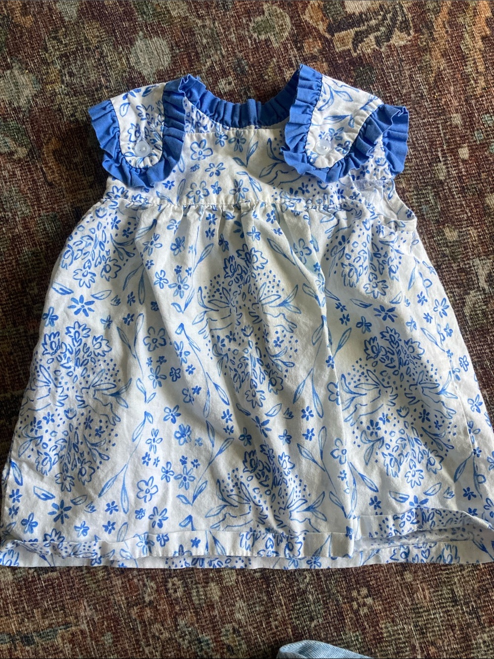 Southern Sunshine Blue Floral Bunny Dress